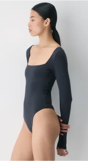 Aritzia babaton square neck bodysuit size xs  thumbnail 1