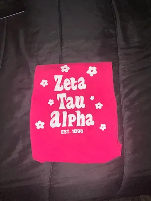 Gildan Pink Zeta Tau Alpha T-Shirt thumbnail 2