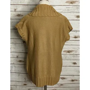 Lauren Ralph Lauren tan linen/cotton shawl collar toggle cardigan sweater Medium thumbnail 3