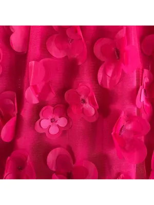 TCEC Pink 3D Floral Mini Halter Dress With Back Bow Tie Size S Valentine Party thumbnail 5