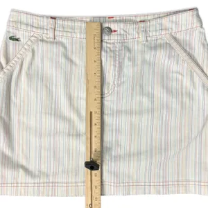 Lacoste White Pink Blue Green Pastel Pinstripe Pencil Mini Skirt size 36 / 4 / S thumbnail 8