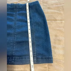 Free People Jean Skirt Size 6 Blue Denim thumbnail 2