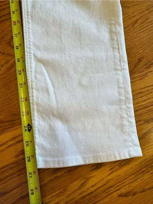 J. Crew Women White Denim Mid Rise Straight Fit Zip Jeans Size 28 thumbnail 6