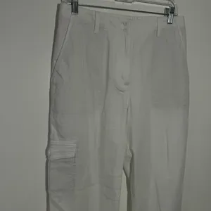 New‎ Talbots White Cargo Crop Chino Straight Leg Supersoft Size 8 Minimalist thumbnail 3