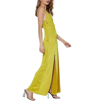 NWT Nasty Gal Long Term Yellow Maxi Dress Sz 8 thumbnail 2