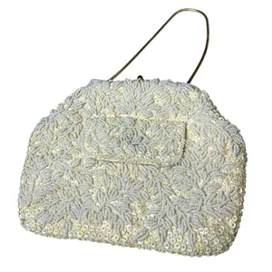 Vintage 1960s bag purse beaded sequined clutch La Regale Fairy Wedding Victorian thumbnail 7