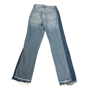 Abercrombie & Fitch Zoe Straight Jeans 25 0R Blue‎ Two Tone Side Stripe Y2K Boho thumbnail 3