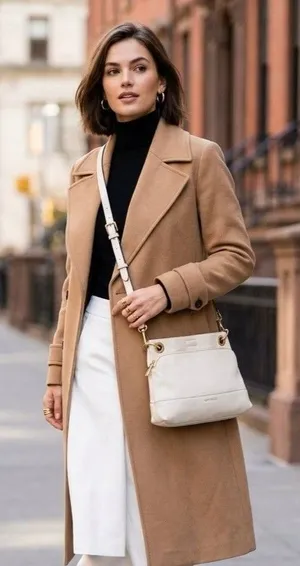 Calvin Klein Sonoma Ivory Faux Leather Crossbody Bag Gold Hardware thumbnail 1