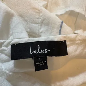 Lulus White Floral Embroidered Tie Strap Mini Dress Large 100% Cotton thumbnail 6
