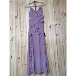 NWT Lulus Fancy Sweetness Lavender Ruffled Lace-Up Sleeveless Maxi Dress Size XS thumbnail 2