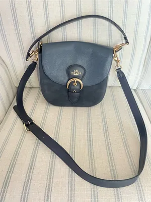 Coach Kleo Crossbody Shoulder Purse Bag 23 #C5688 in Blue Leather Suede thumbnail 2