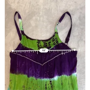 Women’s Tie Dye Spaghetti Strap Dress/top MEDIUM Green thumbnail 9