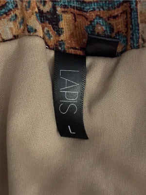 Lapis Geometric Pattern Midi Skirt Women’s Size L Brown and Teal thumbnail 6