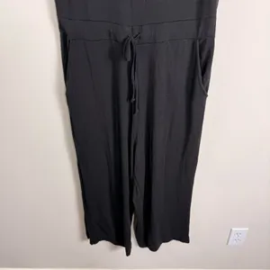 Quince Black Sleeveless V-Neck Wide Leg Drawstring Jersey Jumpsuit Womens Large thumbnail 5