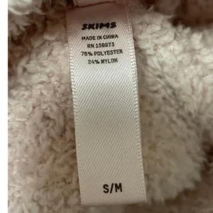 Skims Women's Cream Fleece Fuzzy Teddy Full Zip Hoodie Sweatshirt Top Size S thumbnail 5
