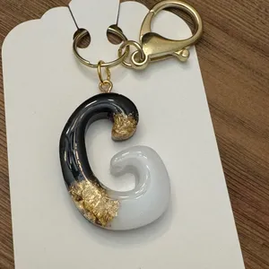 Handmade Gold and Black Initial G Key Holder thumbnail 2