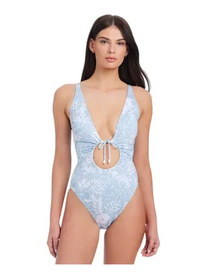 Sanctuary In The Meadow V-Wire One Piece Swimsuit SAIT25296 Blue Multi L thumbnail 7
