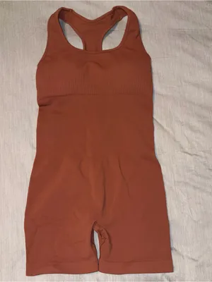 Aurola Brown Power Romper Small, Removable Padding, Racerback, Ruched Back thumbnail 4