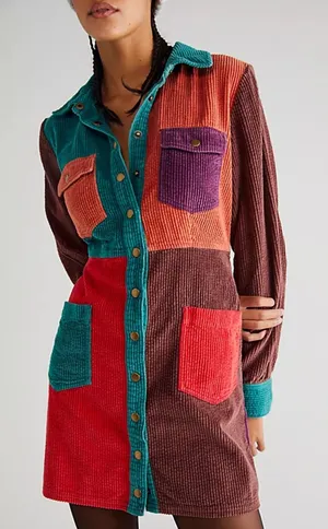 Free People Color Me Cord Mini Dress in Size 2 thumbnail 1