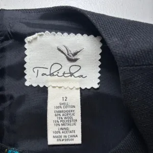 Anthropologie Tabitha Black Cotton Diamond Embroidered‎ Boho Sleeveless Dress 12 thumbnail 5