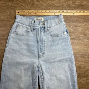 Madewell Perfect Vintage Straight Jean Womens 23T High Rise Hemp Blend Blue thumbnail 10