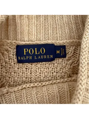 Polo Ralph Lauren Beige Cable Knit Sleeveless Tunic Sweater Mock Neck - Size M thumbnail 5