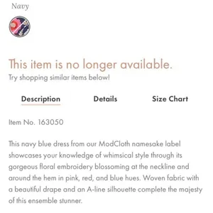 Modcloth NWT Navy Blue Enlightened Look Dress New thumbnail 5