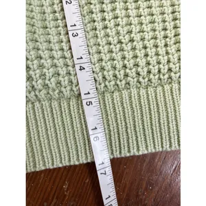 Haute Hippie Green Chunky Knit V-Neck Ribbed Pullover Sweater Size Large thumbnail 6