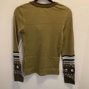 NWT Free People Mikah Layering Cuff Thermal Top Army Combo thumbnail 7