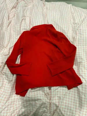 Lulus miss punctuality red lightweight blazer thumbnail 2