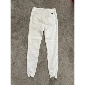 Kancan Womens White High Rise Button Fly Skinny Jeans Raw Hem Denim, sz 7/27 thumbnail 6