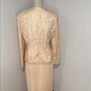 Christian Dior Elegant Lace Overlay Peach Dress Set thumbnail 7