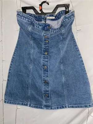 Abercrombie & Fitch Blue Denim Button-Front A-Line dress thumbnail 2