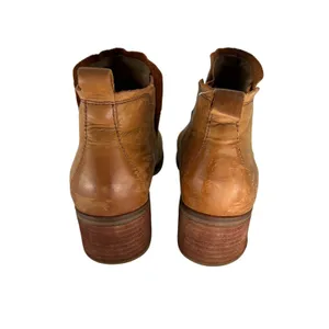 Korks Ankle Boots Womens 7.5M Tan Leather Q43316 Block Heel Chelsea Booties Boho thumbnail 4