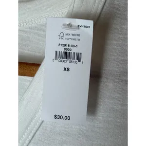 Banana Republic Cozy Slub V Neck Tee Women XS White NWT Short Sleeve Preppy thumbnail 7