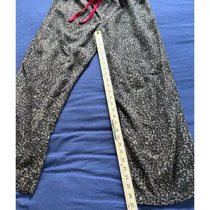 Anne Klein Womens Leopard Print Fleece Pajama Set Large Brown Red Trim L 14-16 thumbnail 9