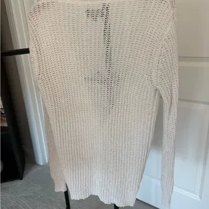 Michael Stars Light Cream Open-Weave V-Neck Cardigan thumbnail 2