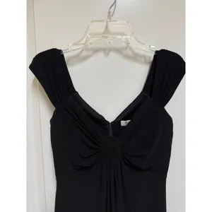 White House Black Market Black Ruched Empire Waist Cocktail Dress Size 2 LBD thumbnail 5