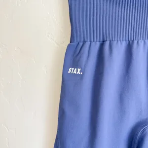 Stax | Seamless Premium Collection Athletic Biker‎ Shorts in Blue thumbnail 5