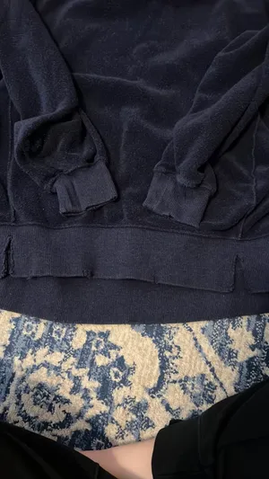 Aerie Navy Inside out Fleece Sweatshirt thumbnail 6