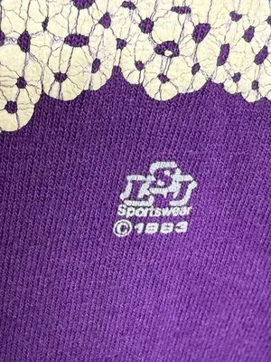 Vintage 80s Best Fruit of the Loom T Shirt Rocking Horse Adult Size XXL Purple thumbnail 3