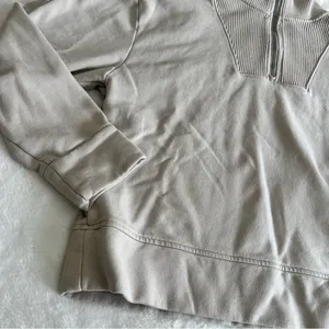 Athleta Retroplush Revive 1/4 Zip Sweatshirt Cream Women’s Size Small thumbnail 3