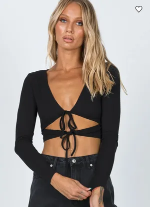 Princess Polly Amala Top Black thumbnail 1