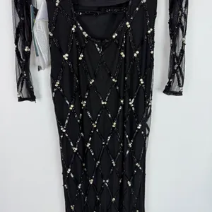 NWT Mac Duggal #9109 Sequin Embellished Long Sleeve Gown Dress Black Size 0 NEW thumbnail 13