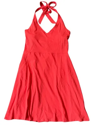 Pact Fit & Flare Organic Cotton Halter Dress Orange Size XXL thumbnail 1