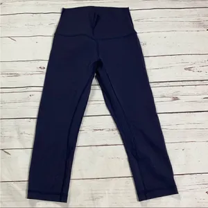 Lululemon Navy Blue Crop Leggings thumbnail 4