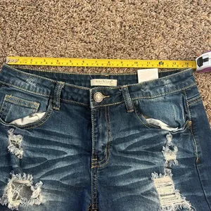 Machine Distressed Ladies Jean Shorts sz 30 thumbnail 5