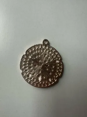 Gold Costume Sand Dollar Pendant #jewelry #costumegold #gold thumbnail 2