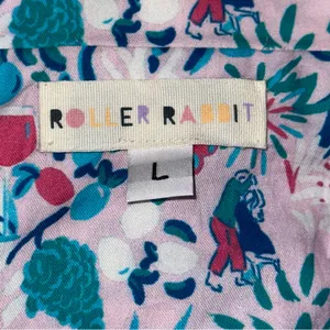 Roller Rabbit Women’s Sz L Pink Floral Winter Bari Print Short Sleeve Pajama Top thumbnail 4
