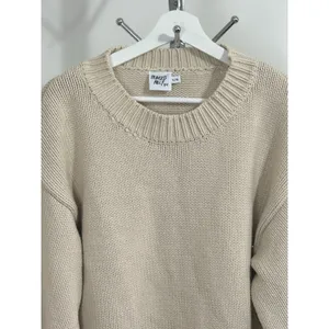 Princess Polly Chunky Knit Sweater Beige Oversized Crewneck Balloon Sleeve S/M thumbnail 4